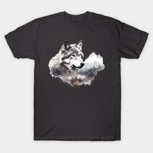 Wolf Mountain (white/grey) T-Shirt